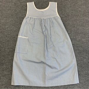 Vintage 1970s Blue and White Striped Shift Dress